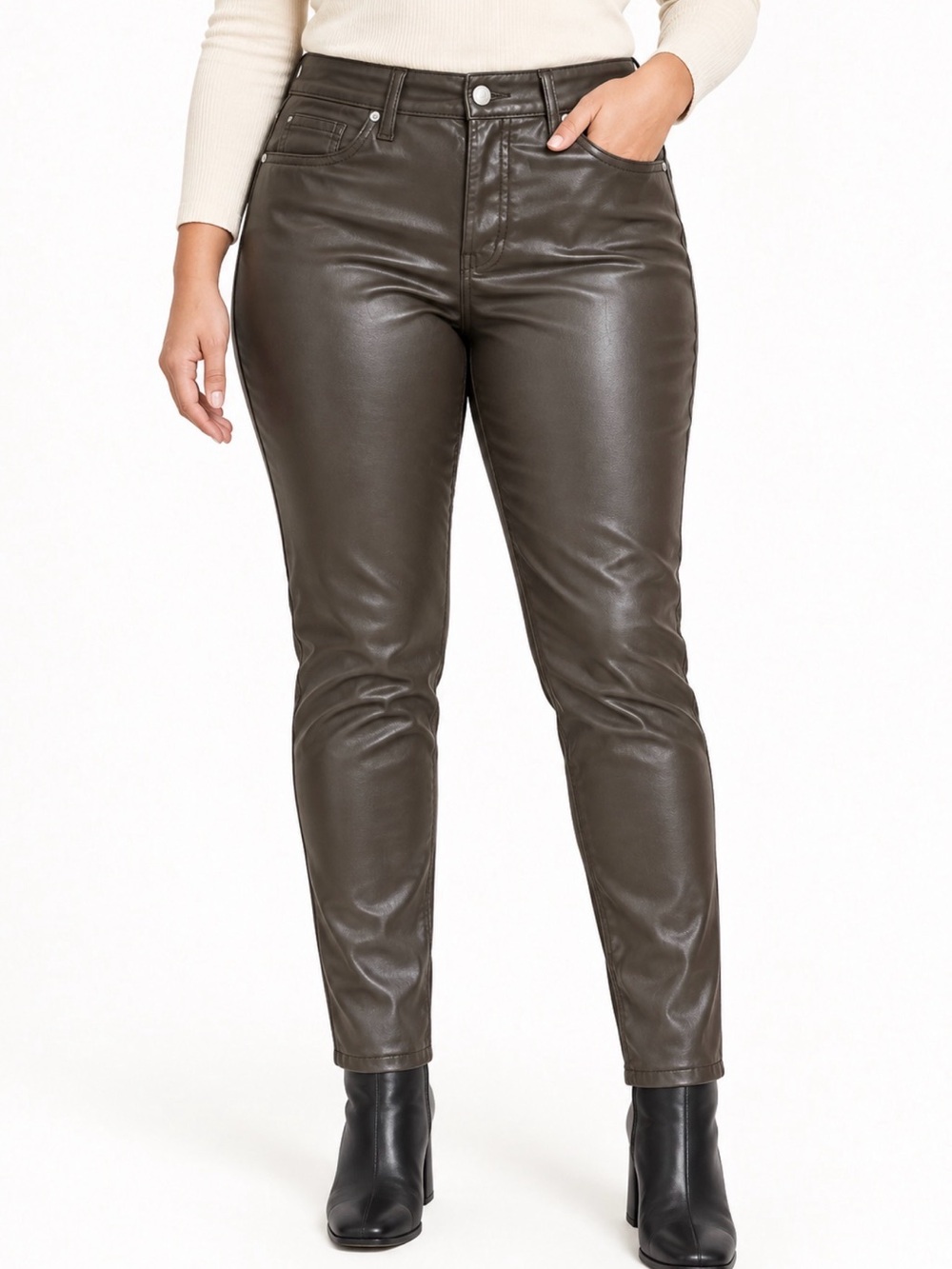 Old Navy Brown Faux Leather Bootcut Pants
